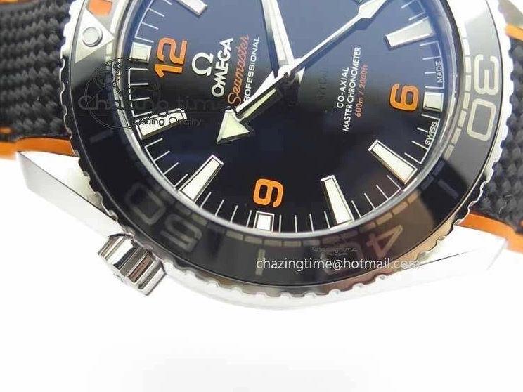 0521 Resilient Planet Ocean 2016 43.5mm SS OM 1:1 Best Edition Black Dial On Black Nylon Strap A 8167